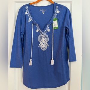 Lilly Pulitzer Holly Top, Iris Blue, Size M.  NWT